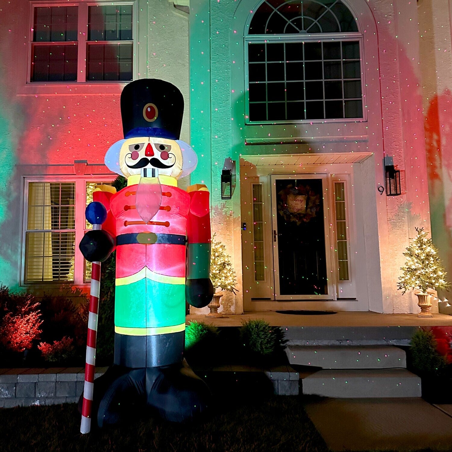 10-Ft. Tall Traditional Nutcracker, Blow Up Inflatable with Lights and Storage Bag