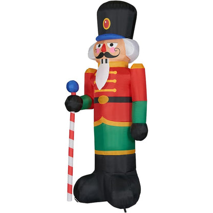 10-Ft. Tall Traditional Nutcracker, Blow Up Inflatable with Lights and Storage Bag