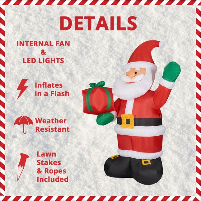 10-ft Giant Blowup Outdoor Santa inflatable yard decoration