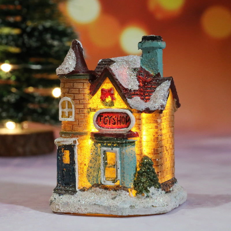Animated Pre lit Resin Christmas village scene