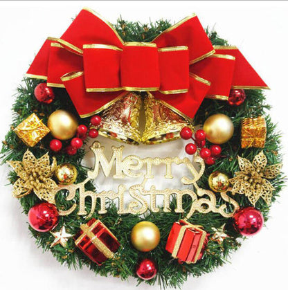 Merry Christmas Wreath with gift Accents and double bell