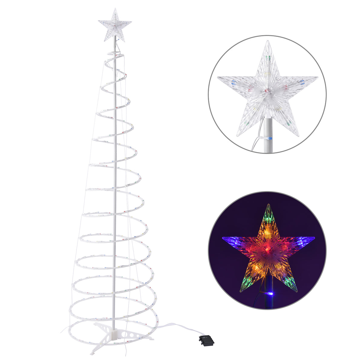 6' LED Spiral Christmas Tree Light Outdoor sculpture with remote control.