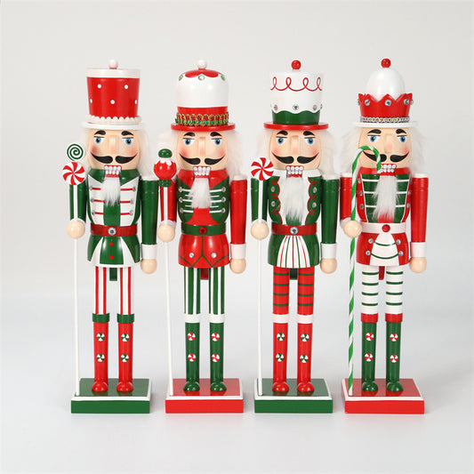 18 inch red and green christmas nutcracker soldier with lolly pop collection