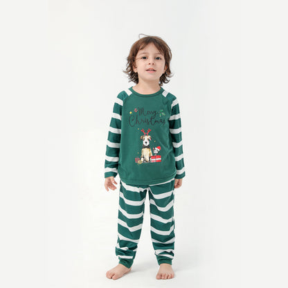 Family matching christmas green pajamas set
