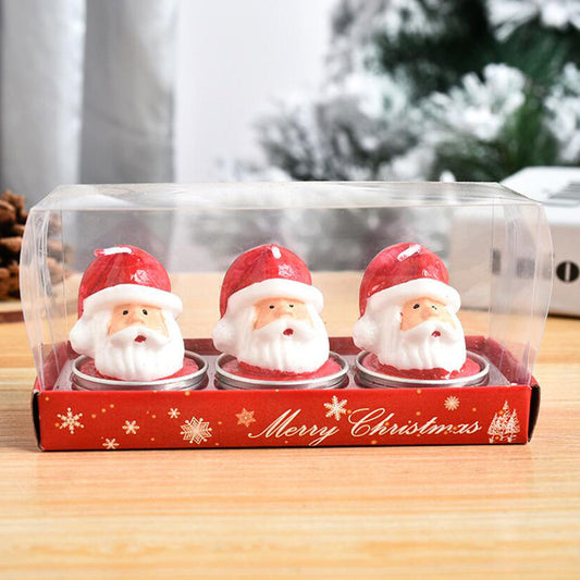 3 piece Santa Claus Christmas Candles
