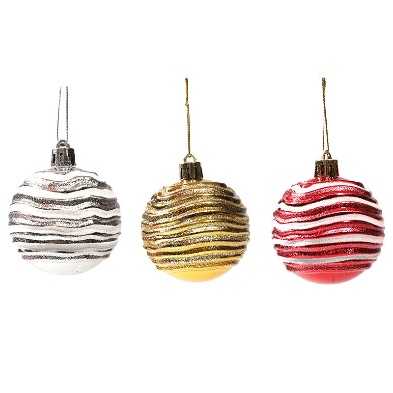 red and gold and silver christmas ornaments 6 pack 