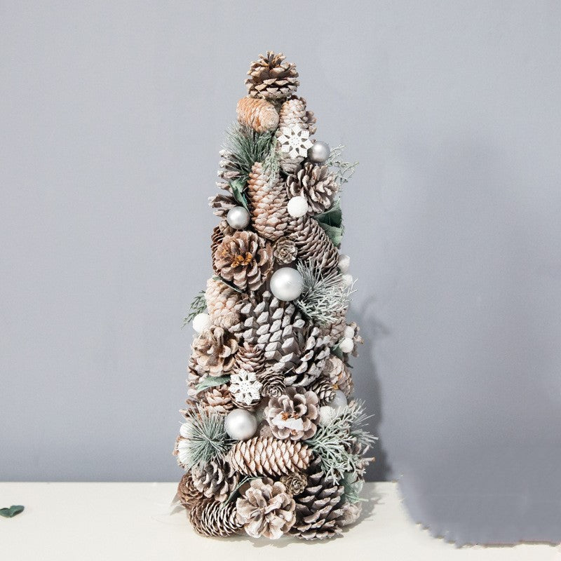 12inch driftwood Nordic Holiday christmas tree for tabletop with pinecone