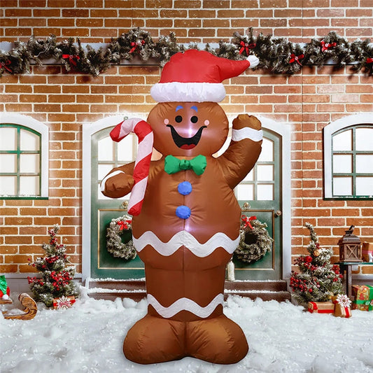 5ft Pre-lit Gingerbread Inflatable Christmas Outdoor Decoration with LED  outdoor decoration