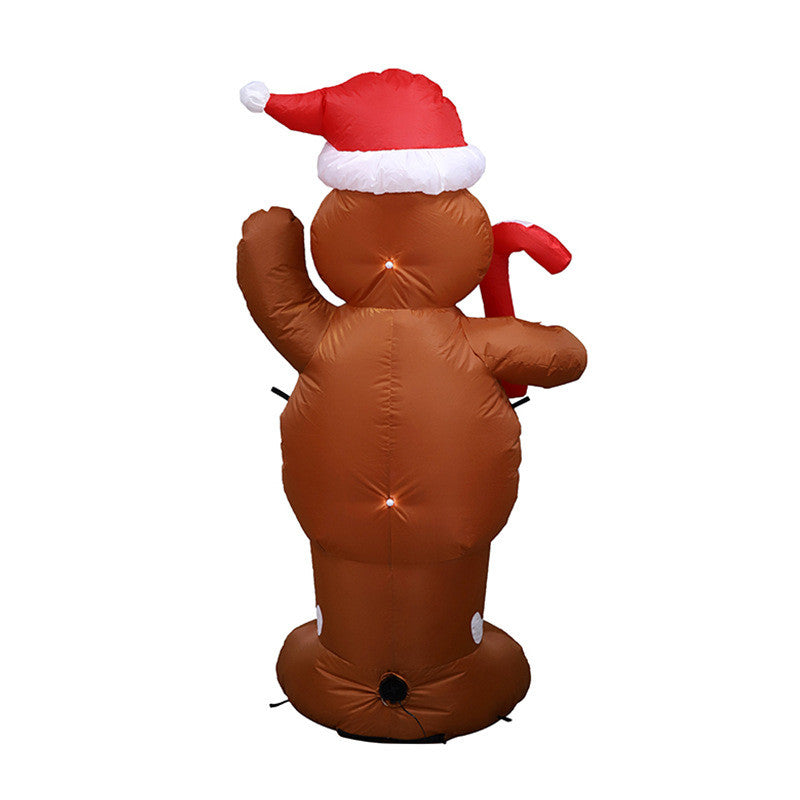 5ft Pre-lit Gingerbread Inflatable Christmas Outdoor Decoration with LED  back details pictures
