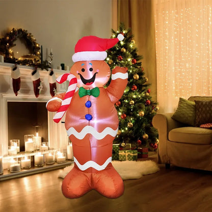 5ft Pre-lit Gingerbread Inflatable Christmas Outdoor Decoration with LED  indoor decoration