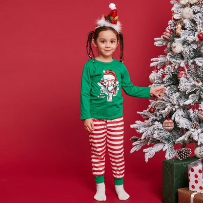 Red and Green Merry christmas pajamas matching PJS Set
