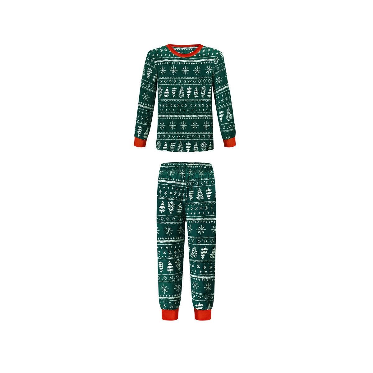 Forest green Christmas family matching pajamas set