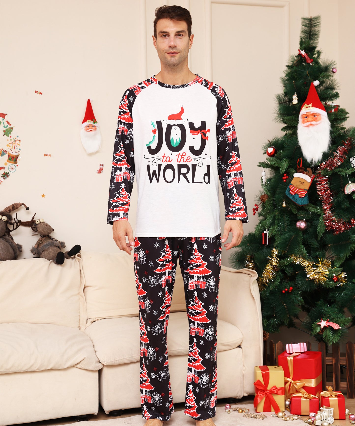 Christmas Joy print Homewear Pajamas matching set