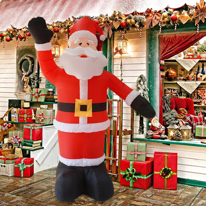 Pre-lit 8ft Giant Inflatable Santa Claus Outdoors Christmas Decorations for Home Yard Garden Decoration Merry Christmas Welcome Arches