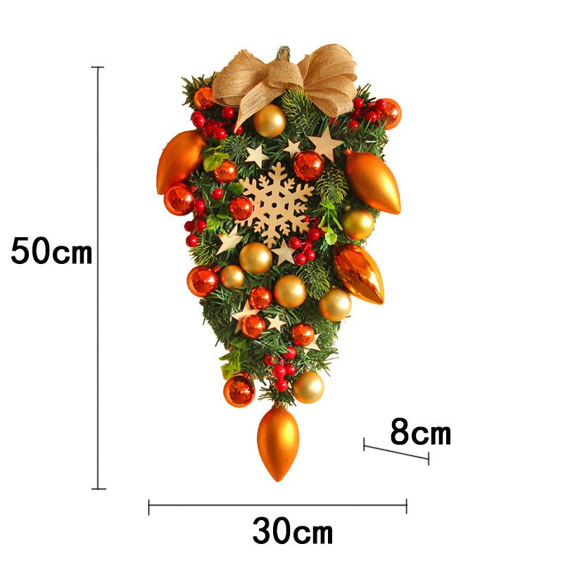50cm Gold swag wreath 2023 christmas decoration for front door 