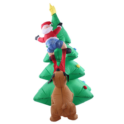 7ft  Puppy and Santa, Christmas tree inflatable Christmas holiday decoration.