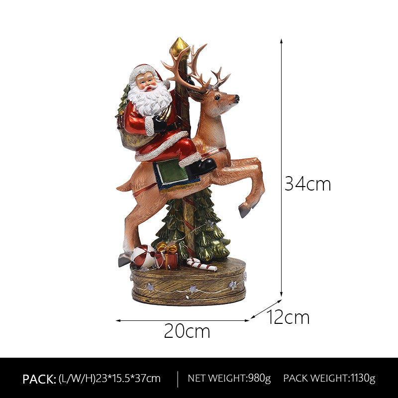 Resin Christmas Santa & deer Music Box