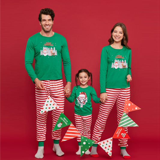 Red and Green Merry christmas pajamas matching PJS Set