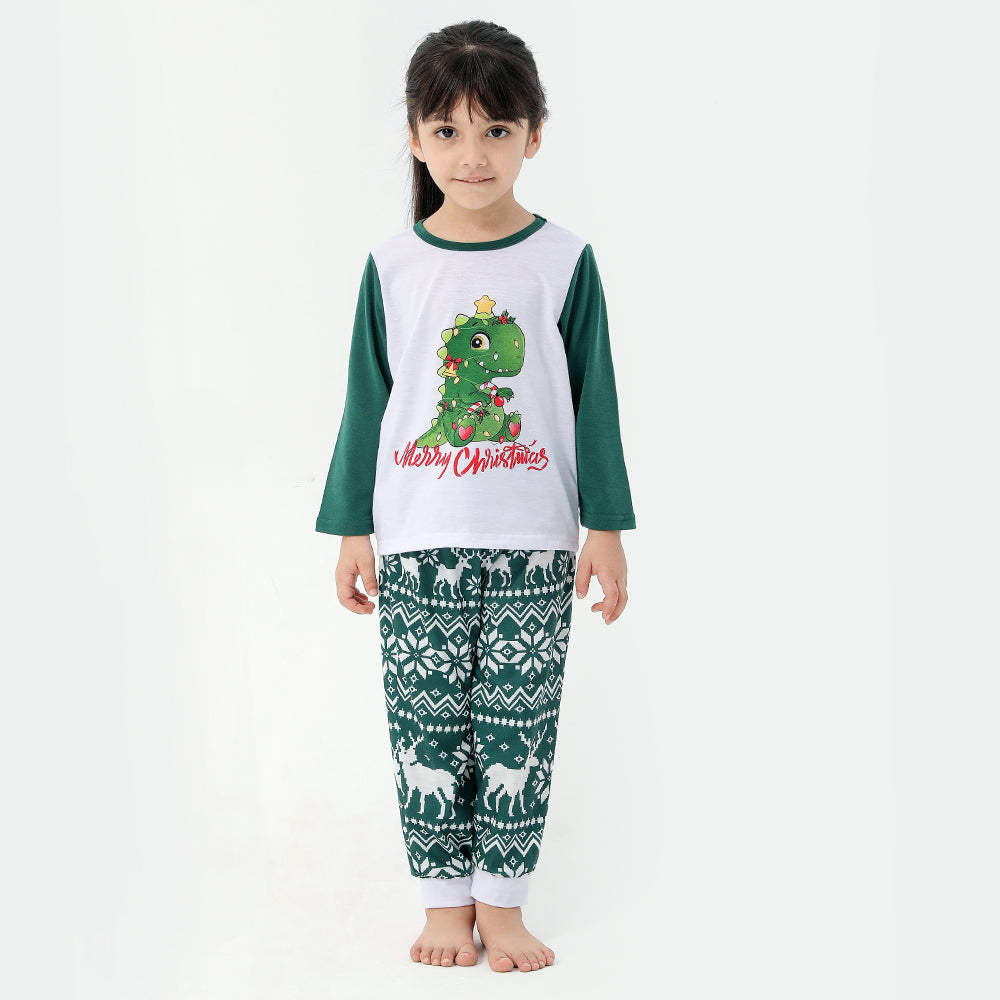 Family matching christmas green pajamas set