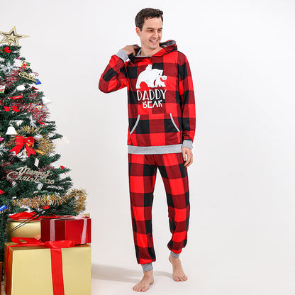 Faux Fur Plaid  Christmas Print family Pajamas Set