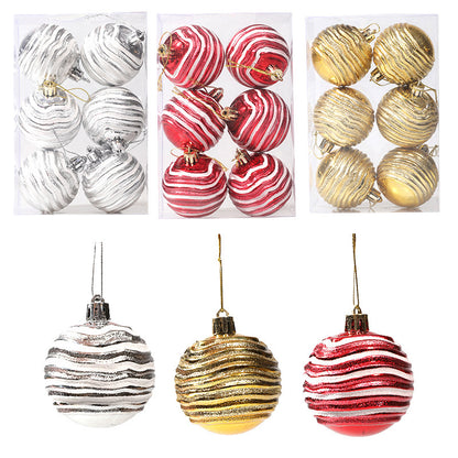 christmas ornaments 6 pack red and gold and silver