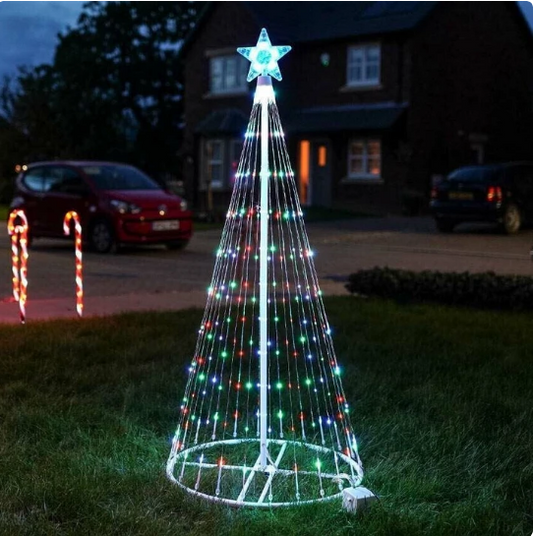 9 foot Pre-lit LED Animated Outdoor Christmas Tree Decorations flagpole.