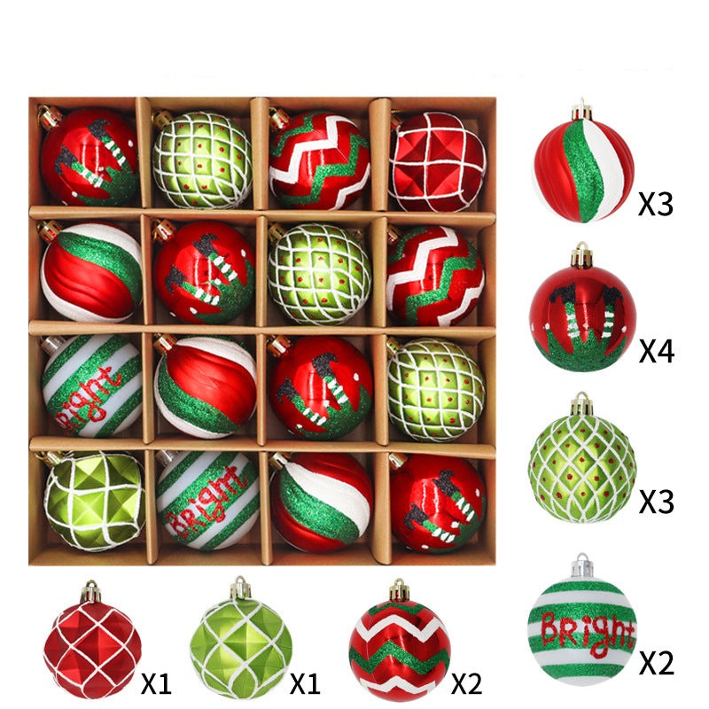 42 pcs Merry christmas Ornament Set  red and green and white christmas ornaments 