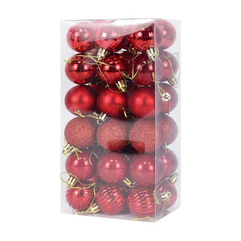 red 36pcs Christmas Tree Ornaments Baubles, holiday ornaments
