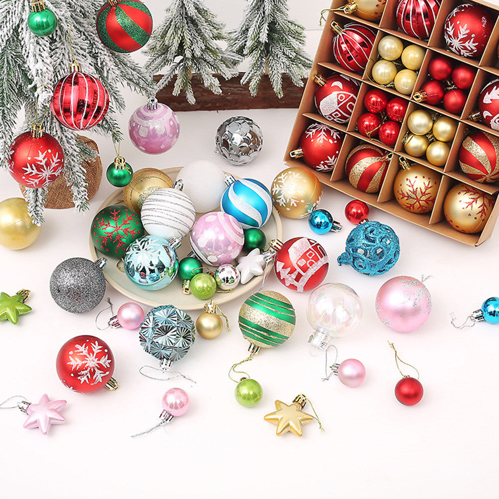 42 pieces painted christmas ornament set assorted colours