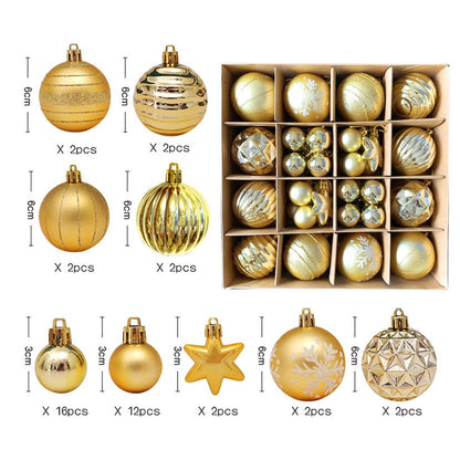 42 pcs Merry christmas Ornament Set  gold color