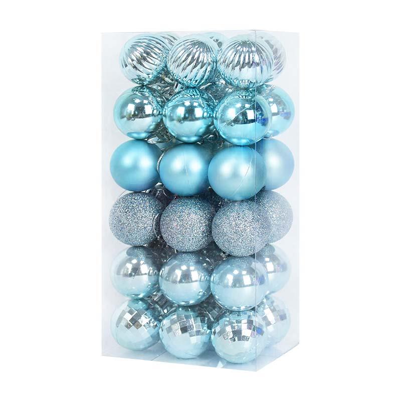 turquoise ocean blue 36pcs Christmas Tree Ornaments Baubles, holiday ornaments