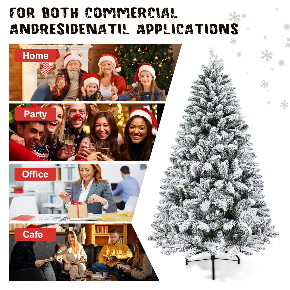 6ft White Snow artificial Decorative Christmas Tree