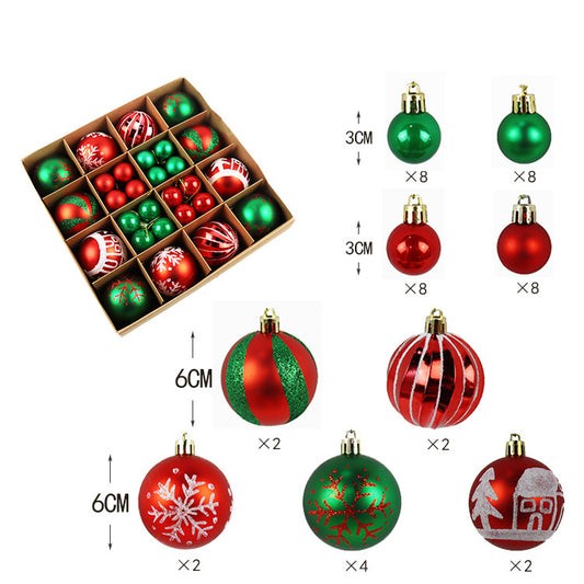 42 pcs Merry christmas Ornament Set  red and green and white 