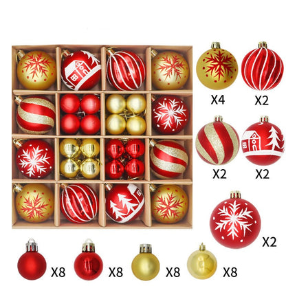 42 pcs Merry christmas Ornament Set  gold and red and white