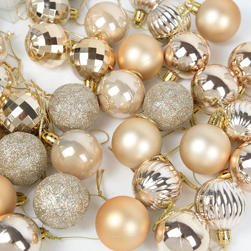 gold shatterproof 36 pieces Christmas Ornaments set