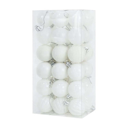 white 36pcs Christmas Tree Ornaments Baubles, holiday ornaments