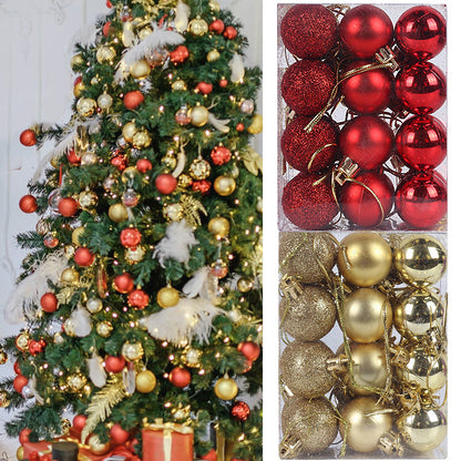 34 Pcs Christmas ornament set gold and red