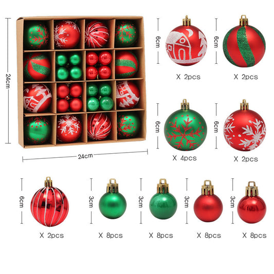 white,red,green 42 pieces painted christmas ornament set