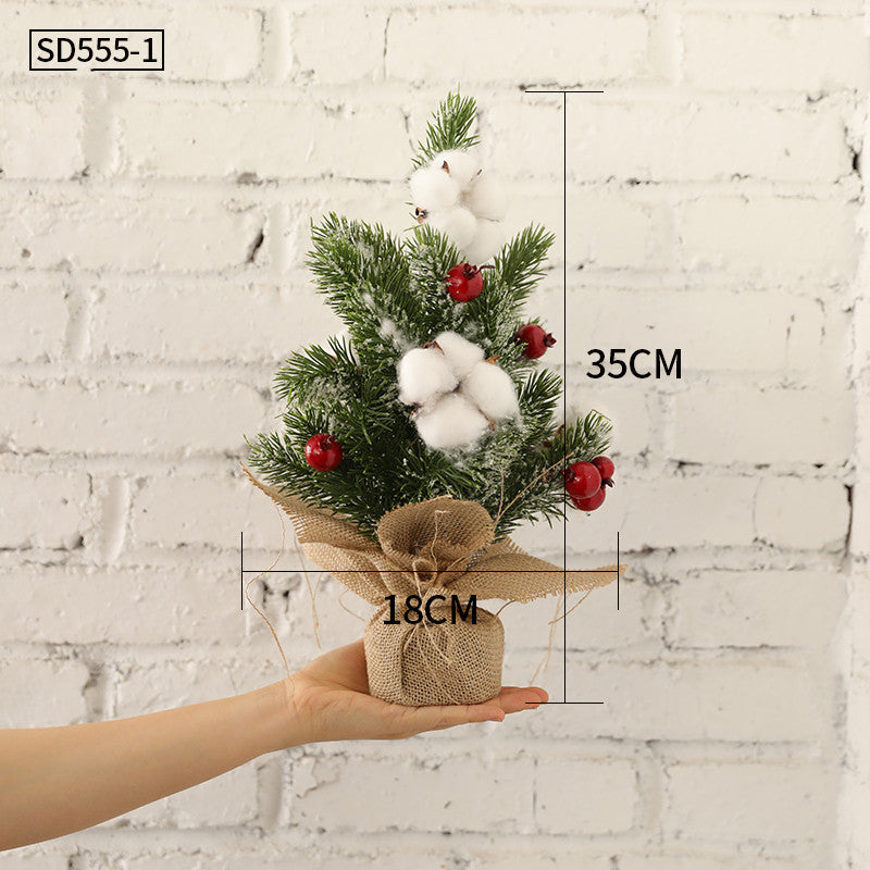 small artificial flocked pine tabletop christmas tree