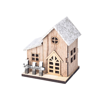 Pre-Lit Pine Wooden Christmas Village
