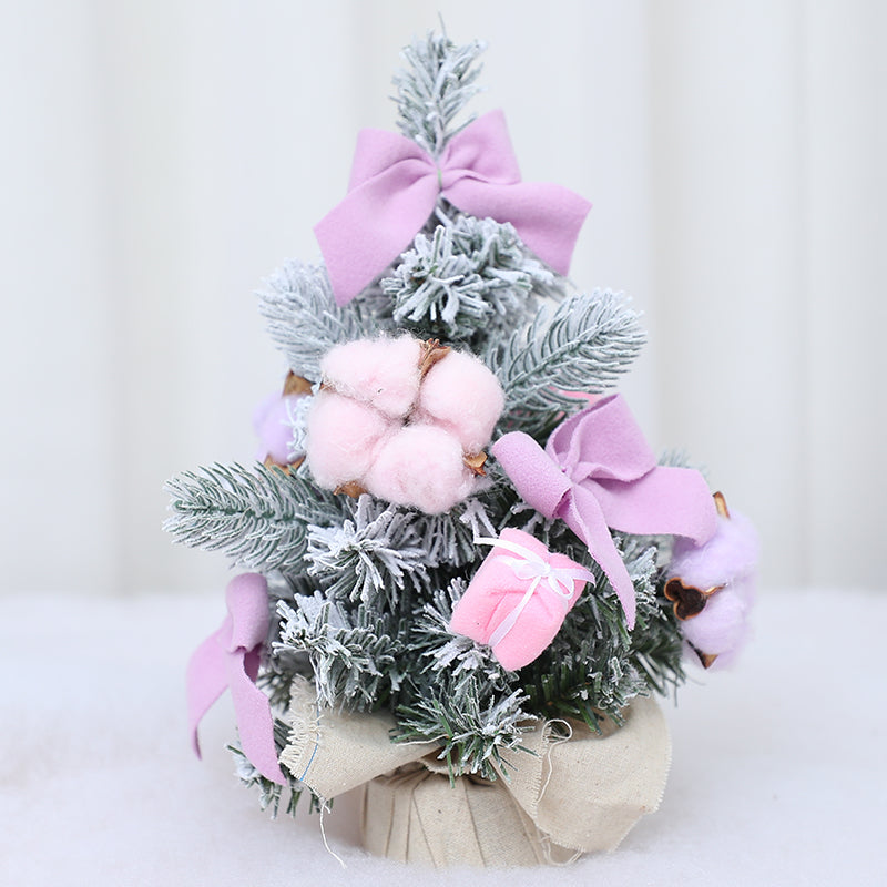 small artificial flocked pine tabletop christmas tree