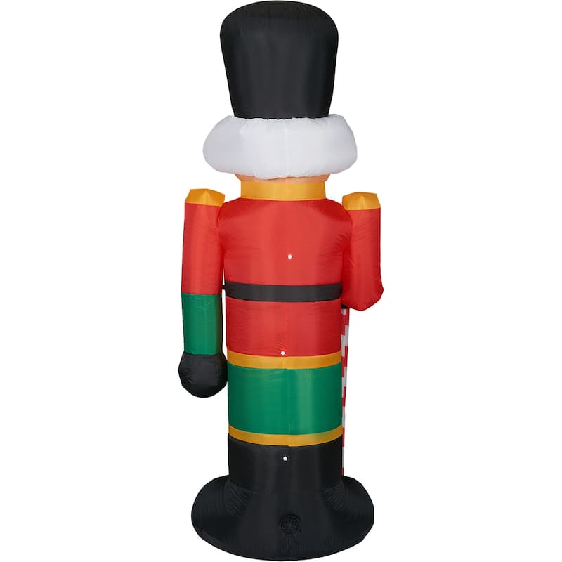 10-Ft. Tall Traditional Nutcracker, Blow Up Inflatable with Lights and Storage Bag