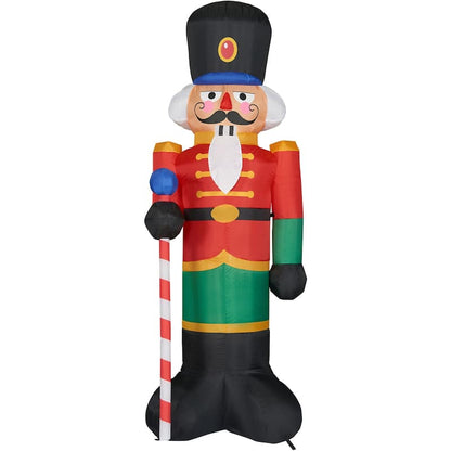 10-Ft. Tall Traditional Nutcracker, Blow Up Inflatable with Lights and Storage Bag