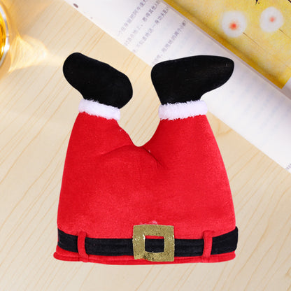 Dancing Musical Christmas Decoration Santa pants hat Red, 13-in
