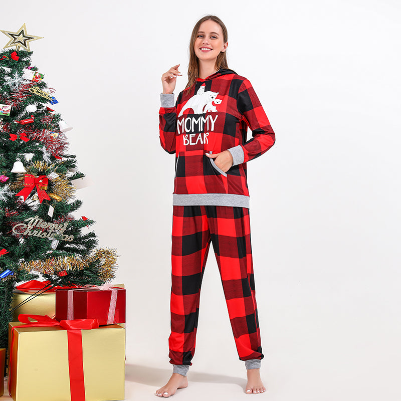 Faux Fur Plaid  Christmas Print family Pajamas Set