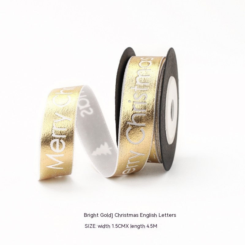shiny gold christmas ribbon merry christmas
