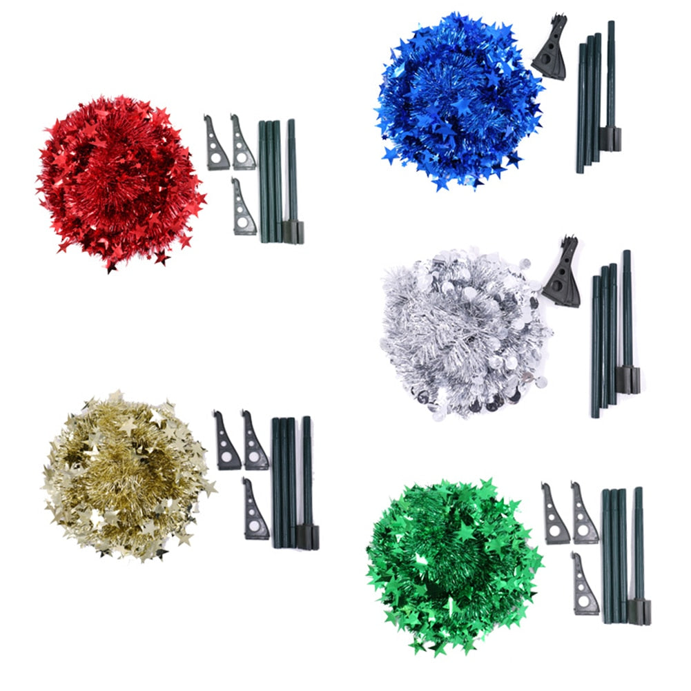 Collapsible Tinsel Pop-Up Artificial Christmas Tree with tree stand