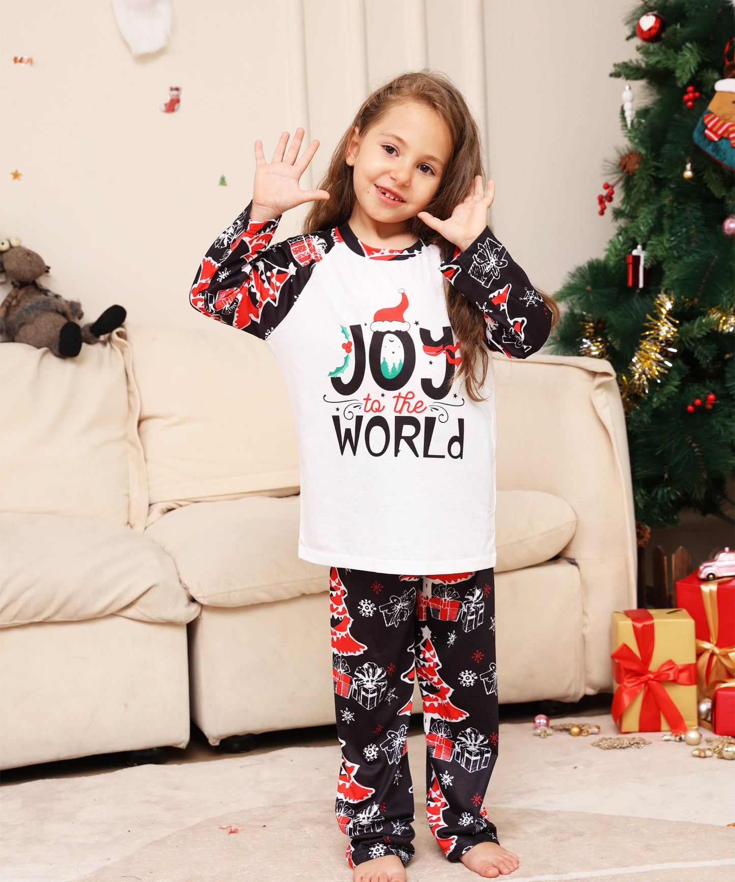 Christmas Joy print Homewear Pajamas matching set