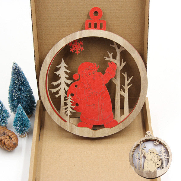 christmas santa claus cnc wood ornament for christmas tree and christmas indoor decoration.
