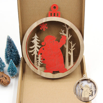 christmas santa claus cnc wood ornament for christmas tree and christmas indoor decoration.